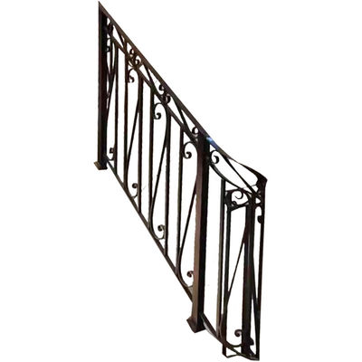 Modern Hotel Aluminium Glass Stair Handrail Wrought Iron Railings For Outside Steps