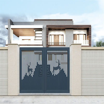 Outside Aluminium Profile Main Gate Louvre Door Entrance Customized
