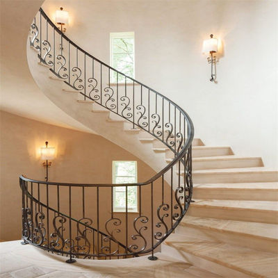Outdoor Wrought Iron Tube Pipe Staircase Railing with coat of paint