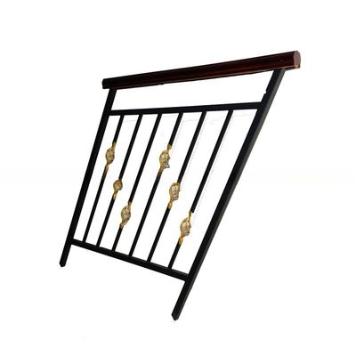 Ornamental Wrought Iron Wall-Mounted Handrail For Step Stair Case with Powder Coated