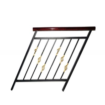 Black Gold Industrial Stair Railing Metal Balustrade For Decking Post Picket System
