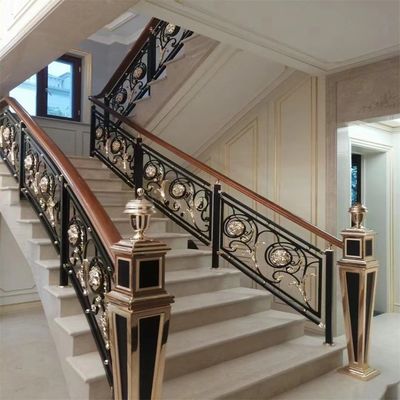 Wrought Iron Indoor Banister Railing Stainless Steel Handrails For Outdoor Steps