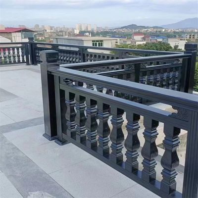 U Channel Black Tempered Aluminum Glass Railing Safety Mounted Balustrade Systems