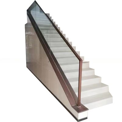 Custom Aluminum Tempered Glass Banister Railing Stair For Hotel