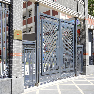Commerical Driveway Rod Wrought Iron Gate Interior Door Black Steel Frame