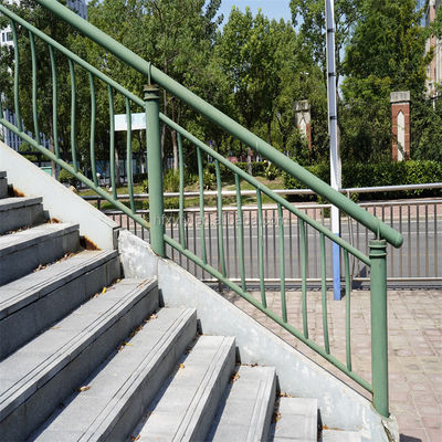 Prefabricated Wrought Iron Stair Handrail Balustrade Black Metal Railing Interior