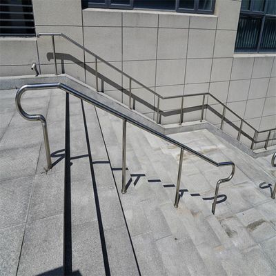 Modern Hotel Aluminium Glass Stair Handrail Wrought Iron Railings For Outside Steps