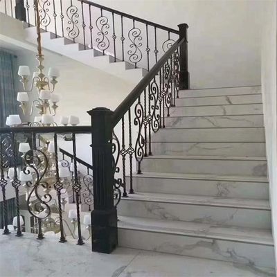 Outdoor Wrought Iron Tube Pipe Staircase Railing with coat of paint