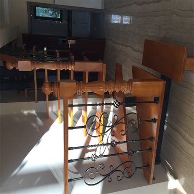 Outdoor Modern Black Metal Handrails Residential Stair Railing Balustrade Powder Coating