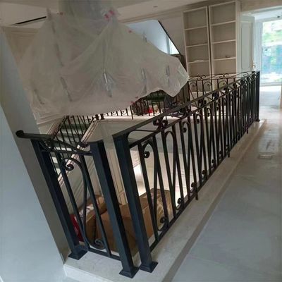 Rectangle Top Pipe Galvanized Steel Railing Balustrades For Modern Cheap Stair