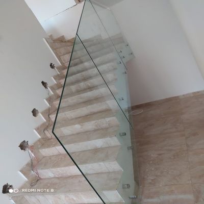 Staircase SS Aluminum Glass Railing Handrails For Balcony Deck Wall Architectural