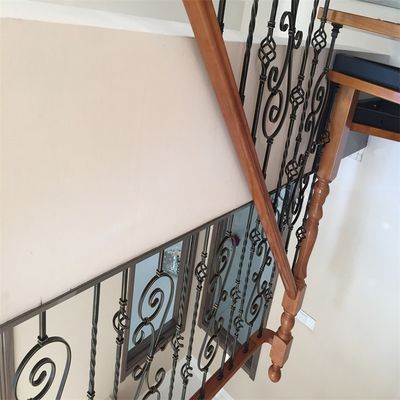 Satin Finish Iron Staircase Outdoor Handrail Metal Balustrade For Decking