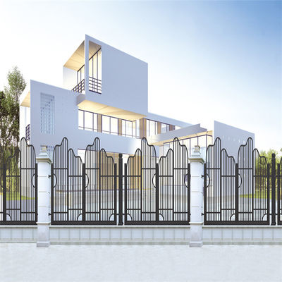 Matte Black Metal Aluminum Slat Pool Fencing Commerical Modern