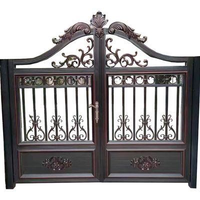 Recyclable Black Riveted Joint Aluminium Fence Gate Swing Door Entrance