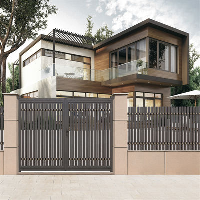 Outside Aluminium Profile Main Gate Louvre Door Entrance Customized