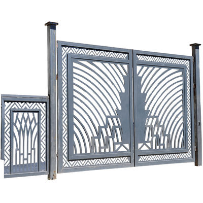 Personalized Front Residential Swing Forged Iron Gate For Garden Driveway