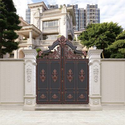 French Style Sliding Swing Driveway Aluminium Gates Powder Coated For Privacy Protection