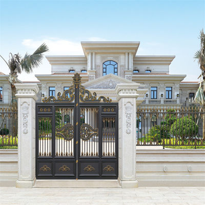 Black Villa School Automatic Cantilever Aluminium Swing Gates Safety Protection