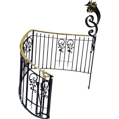 Ornamental Rugged Wrought Iron Guardrail Trellis Handrails For Outdoor Steps