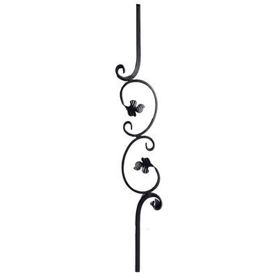 Ornamental Wrought Iron Railing Parts Components Flowers Decoration For Balustrade