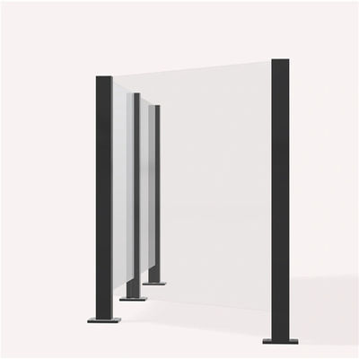 Customized Black Aluminum Glass Railing Panels Balcony Fence