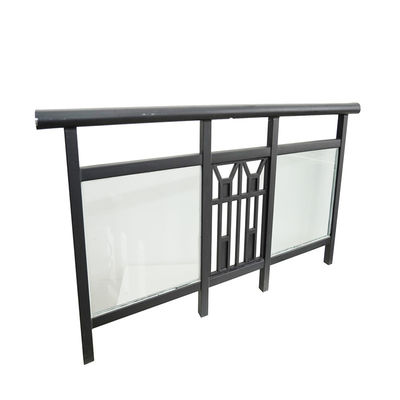 Brown U Channel Aluminum Glass Railing Balustrade Floor Mounting