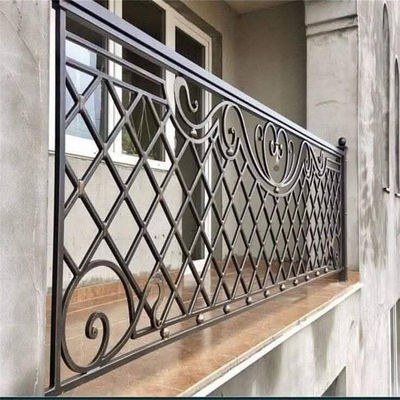Security Metal Steel Handrail Balustrade With Safety Slat Pool Gate Top Style