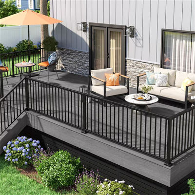 Simple designed Balcony And Stairs Black Aluminum Railing For Villa