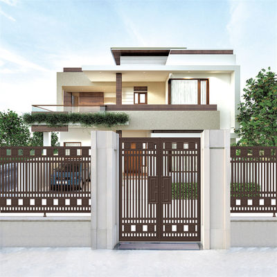 Retractable Swing Sliding Aluminium Louvre Gates Automatic Opening For Home