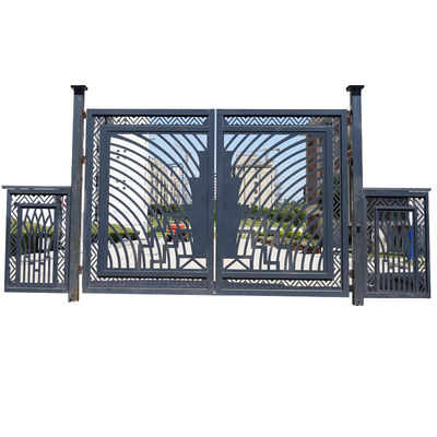Commerical Driveway Rod Wrought Iron Gate Interior Door Black Steel Frame