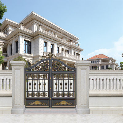 Courtyard Sliding Glass Aluminium Fence Gate Doors Automatic Opening