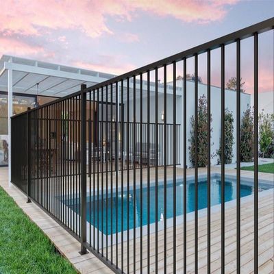 Matte Black Metal Aluminum Slat Pool Fencing Commerical Modern