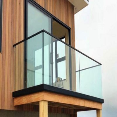 Floor Deck U Channel Glass Railings for Customized Colors Balcony Balustrad
